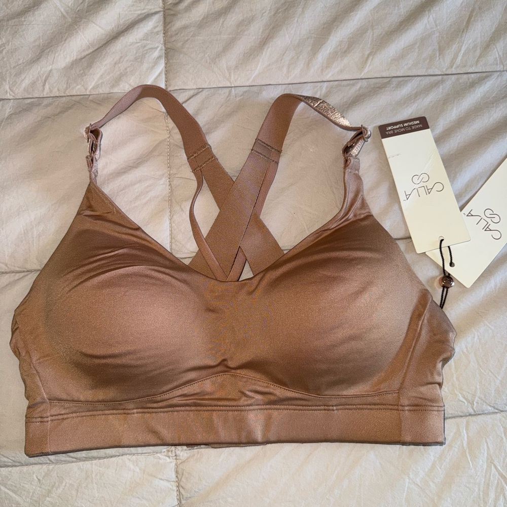 Calia Women's Tan Cross-Back Sports Bra